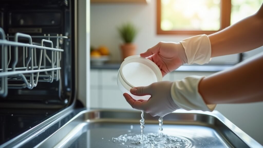 Cleaning dishwasher filter