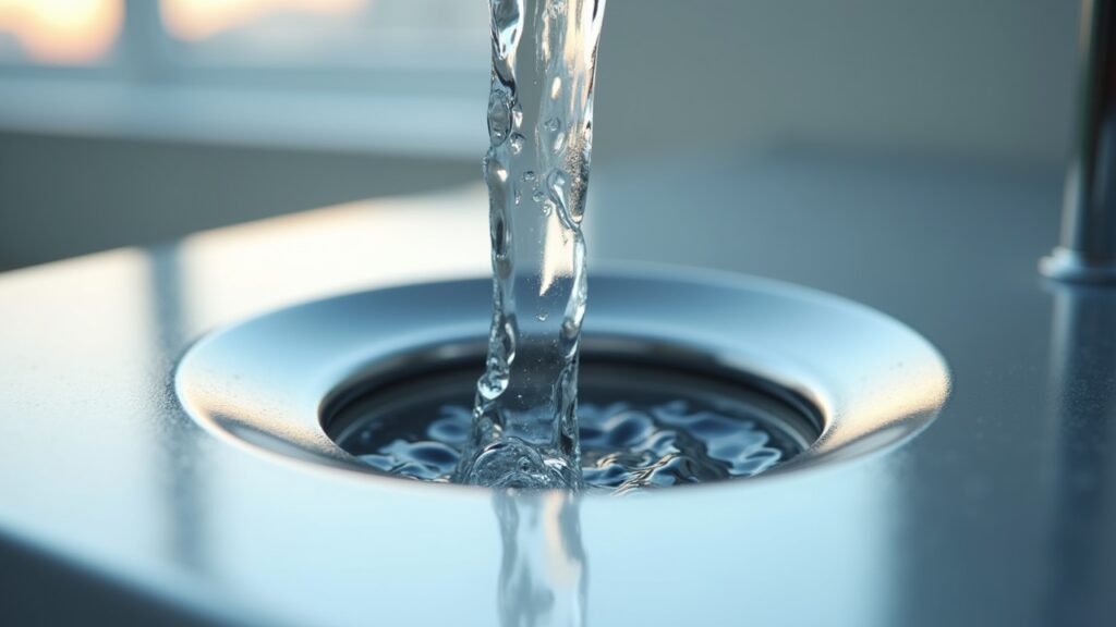 Clear flowing drain water