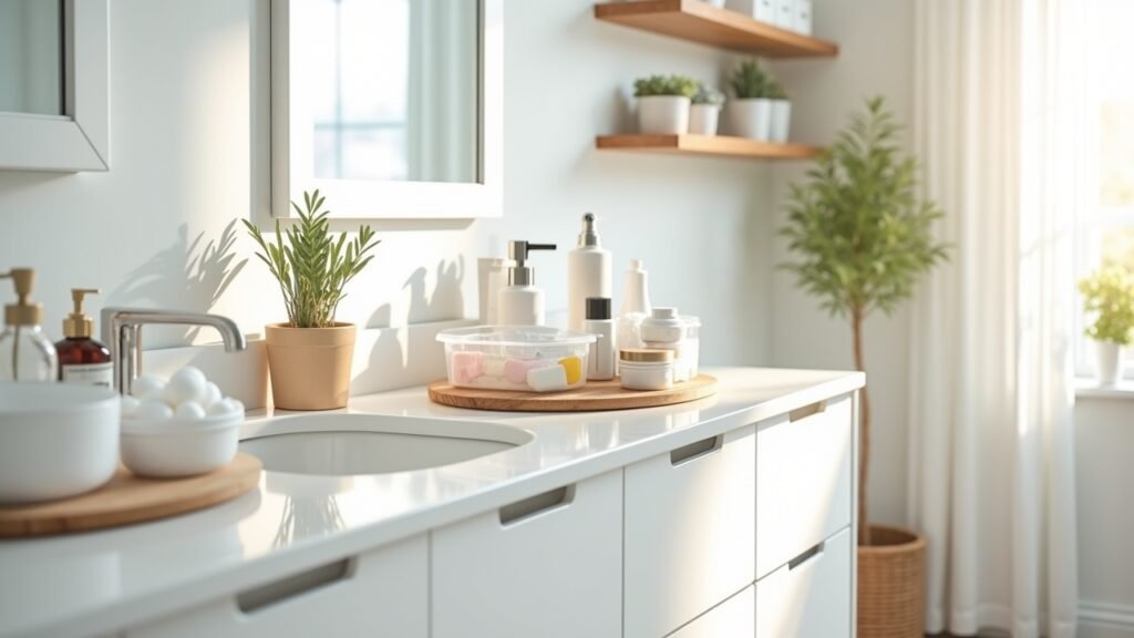 Dollar store bathroom organizers