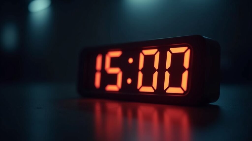 Timer showing 15 minutes