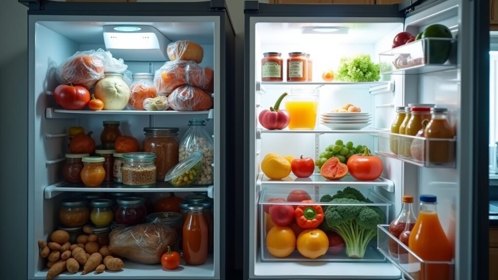 Before and after fridge comparison