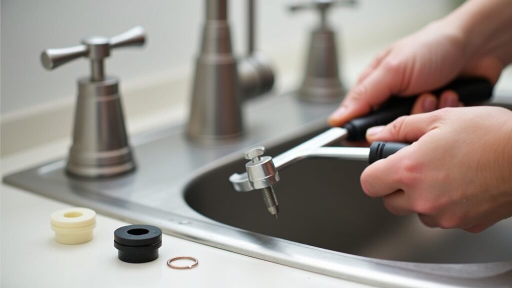 Replacing faucet washer