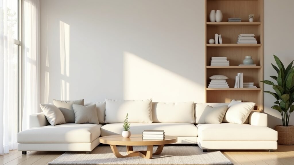 Clean organized living room