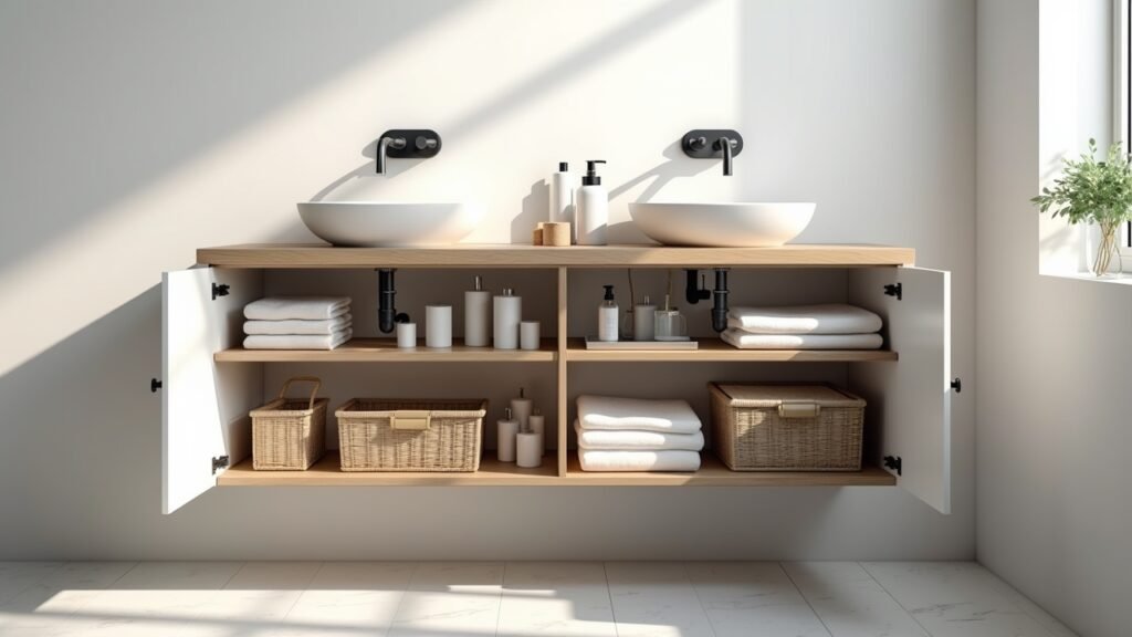 Under-sink bathroom storage