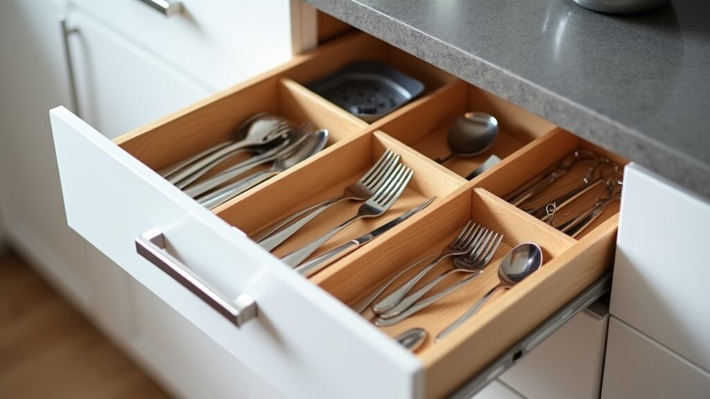 Drawer dividers installed