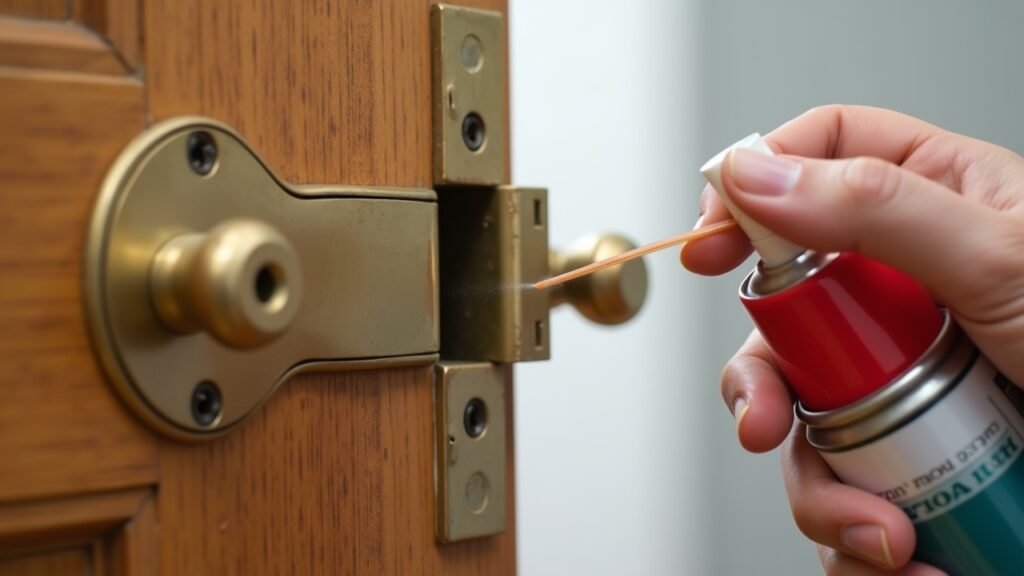 Applying lubricant to hinge