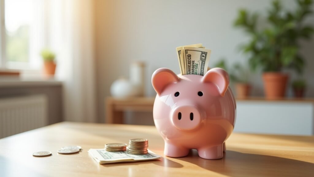 Money saved in piggy bank