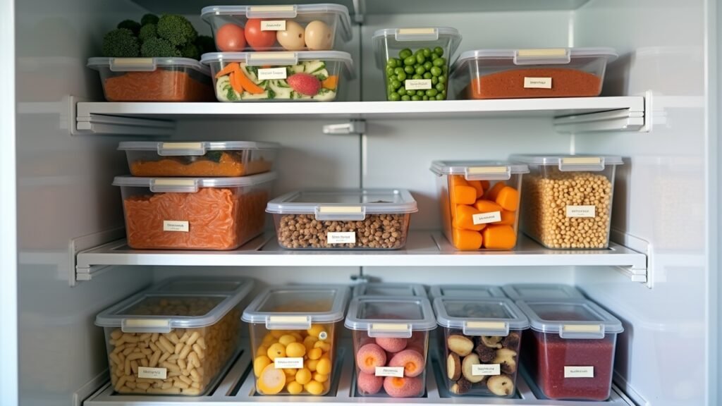 Organized freezer with meals
