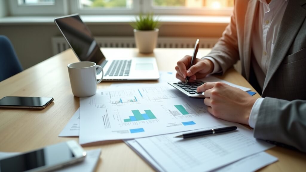 Person reviewing budget