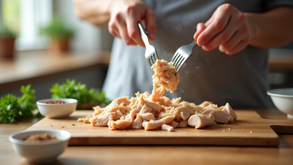Shredding chicken for recipe