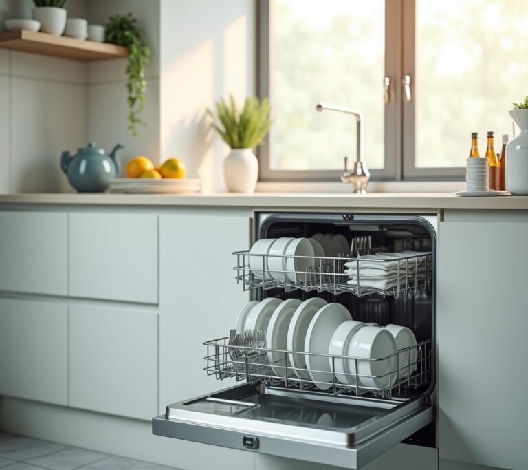Inside clean dishwasher