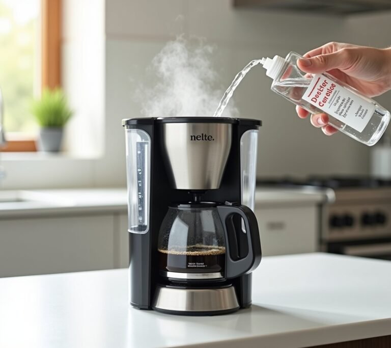 Coffee maker being descaled