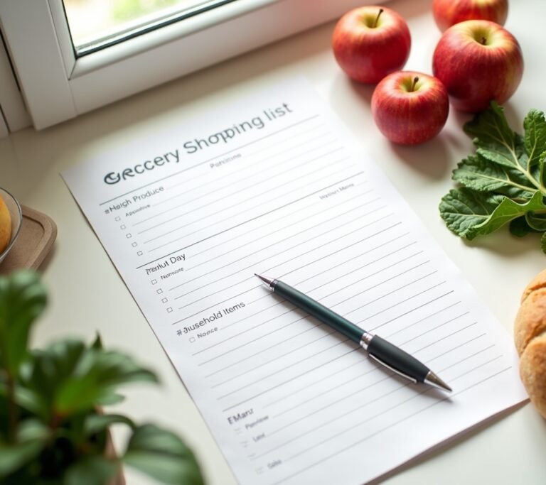 Printable grocery list template