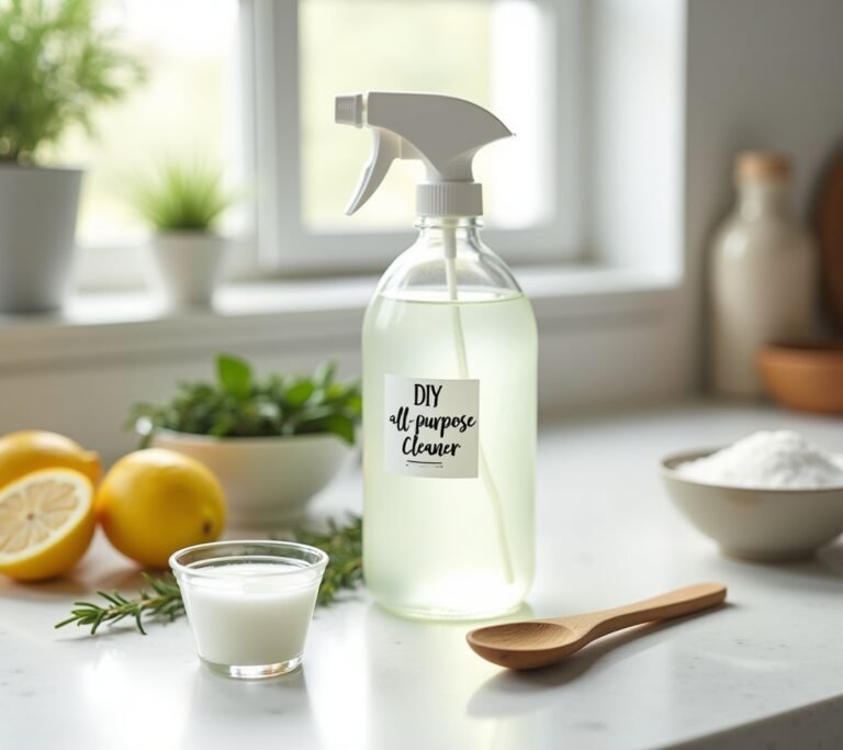 Spray bottle with homemade cleaner