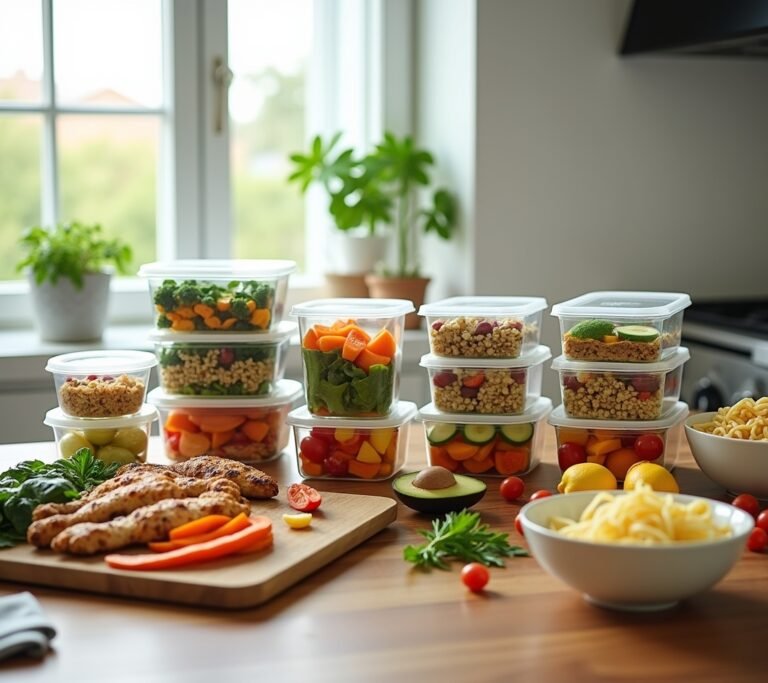 Meal prep containers filled