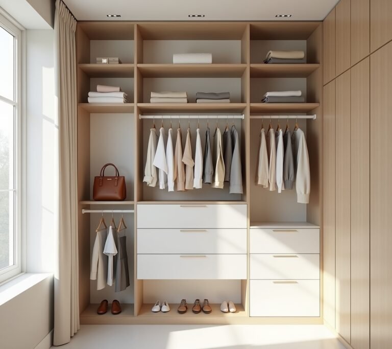 Minimal organized closet