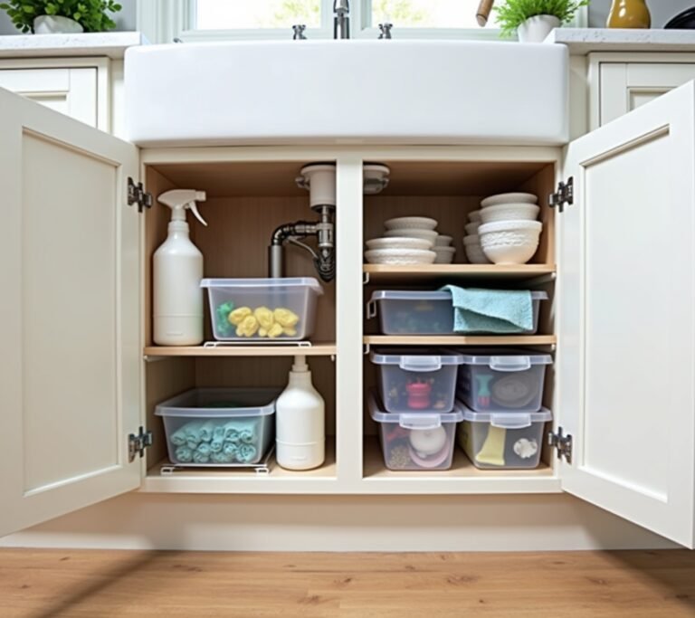 Organized under-sink cabinet