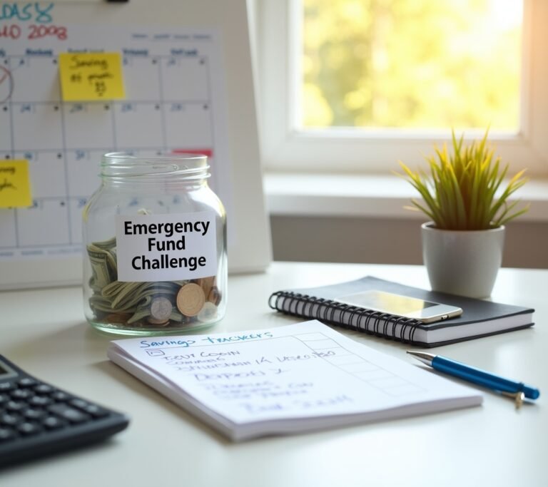 Jar with emergency fund label