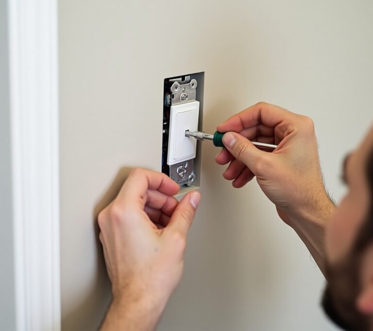 Old worn light switch