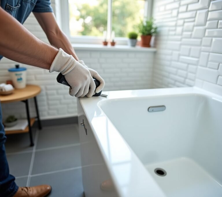 Old cracked bathtub caulk