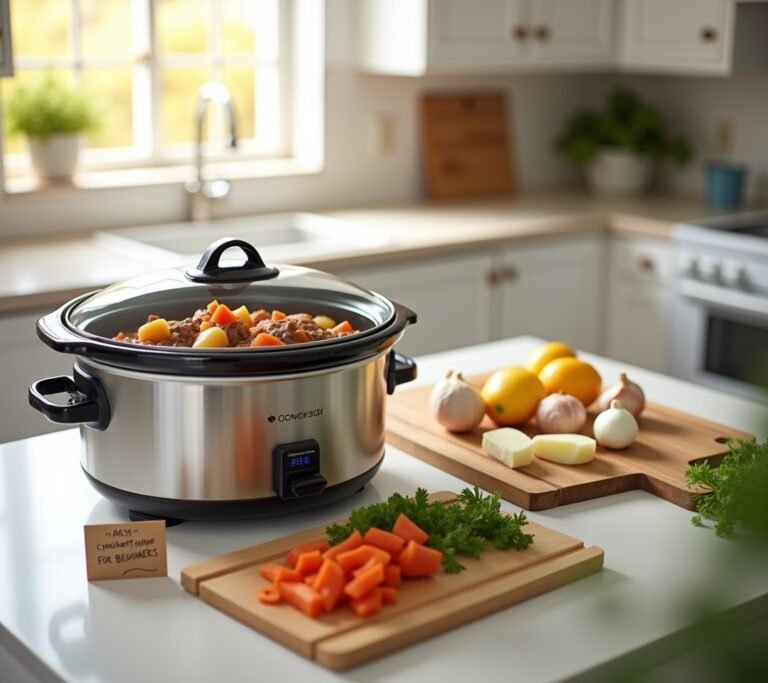 Crockpot with ingredients
