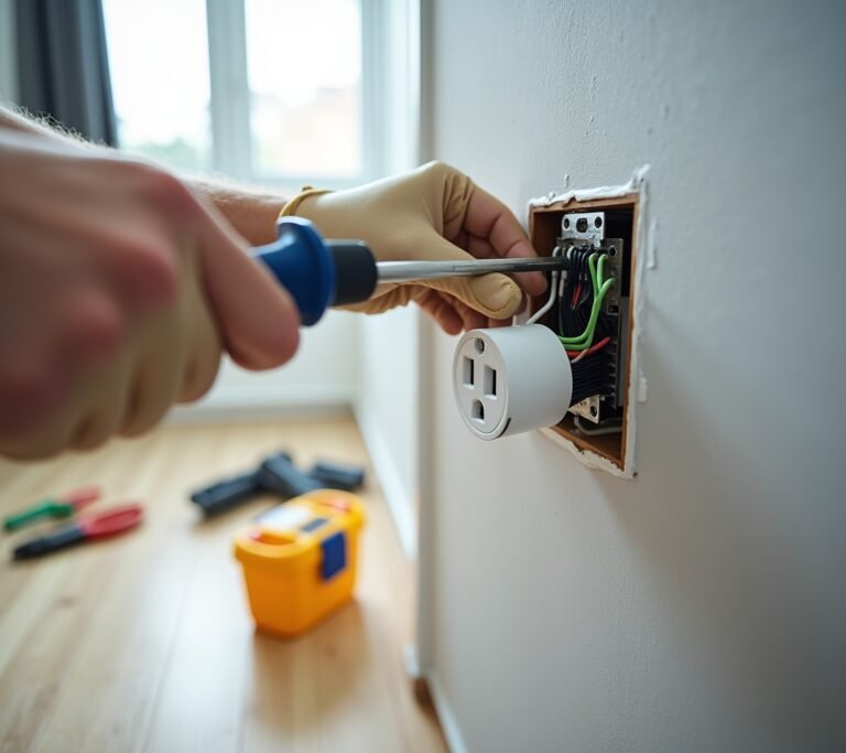 Broken cracked outlet
