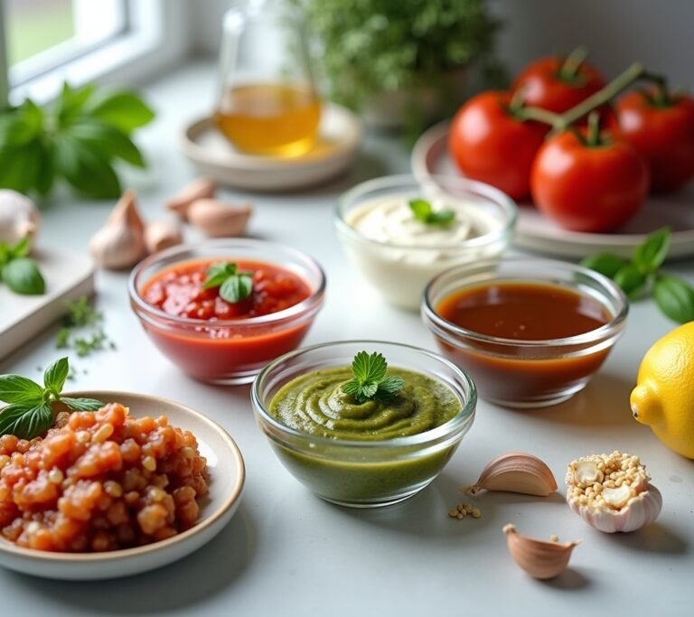 Assorted homemade sauce jars