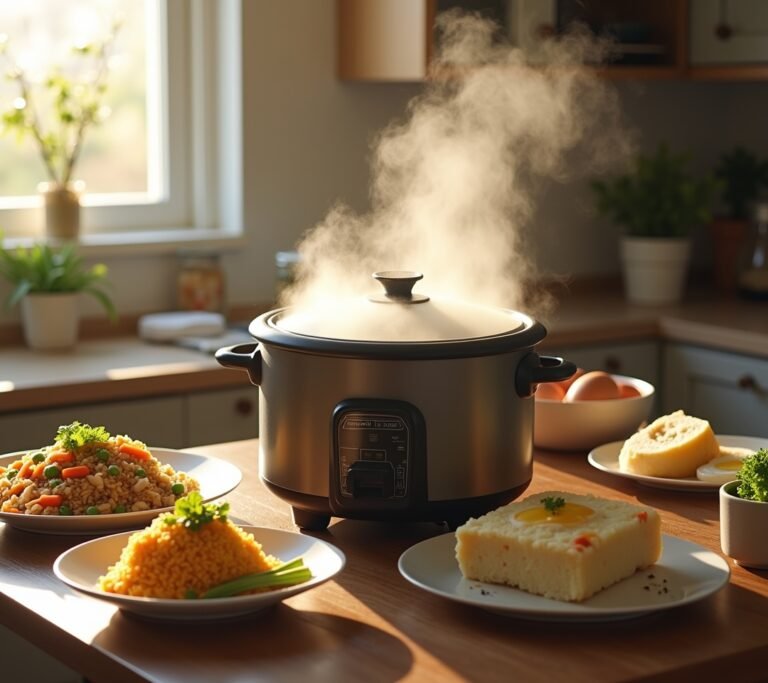 Rice cooker on counter