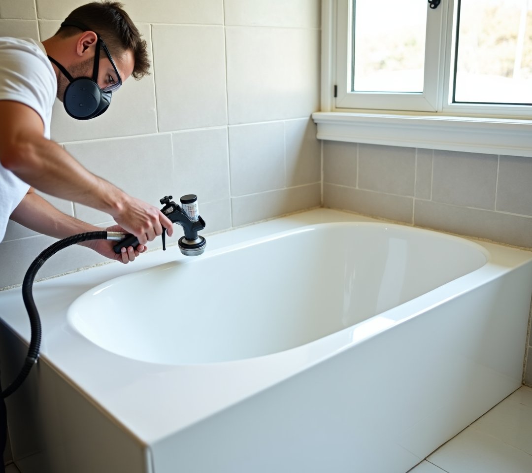 Stained worn bathtub